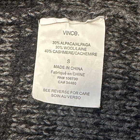 VINCE Women S Cardigan Sweater Cashmere Alpaca Striped Oversized Short Sleeve - Picture 4 of 6